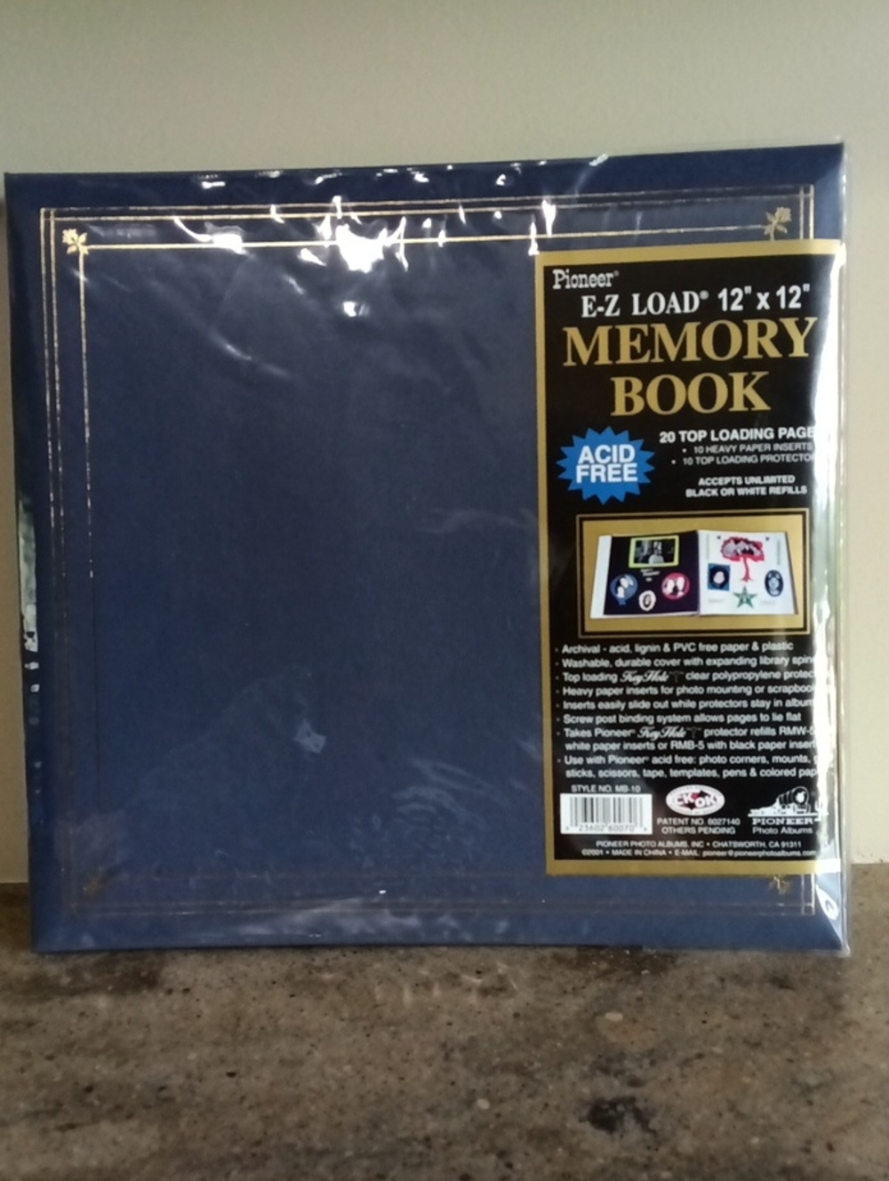 PIONEER Navy Photo Memory Book with Gold Trim